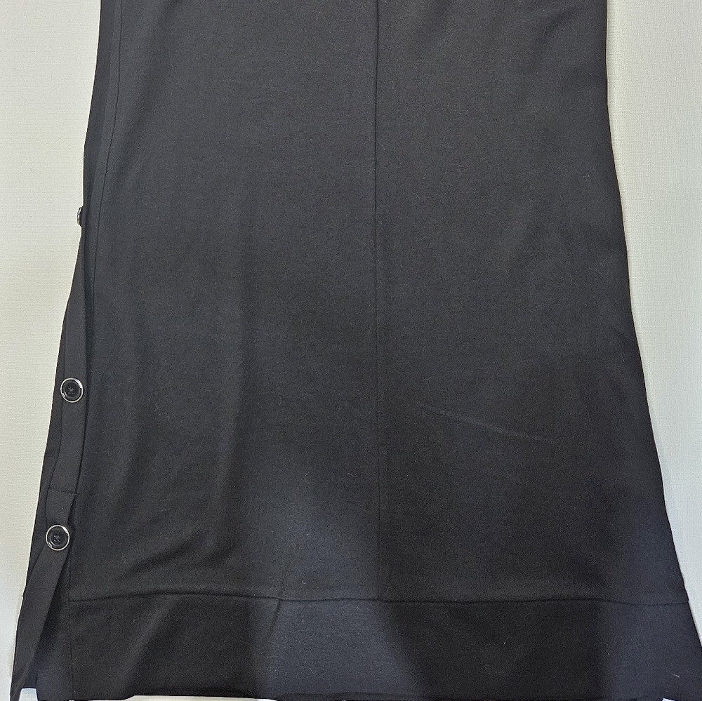 Womens Black Dress Small New York & Company Casual Midi Jersey LBD - Picture 7 of 8